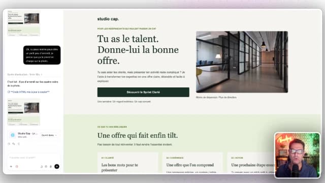 Aperçu de la page HTML utilisée dans la démonstration SIOBuilder